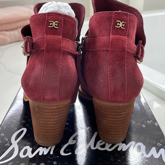 Sam Edelman Spiced Red Suede Bootie - Picture 4 of 9
